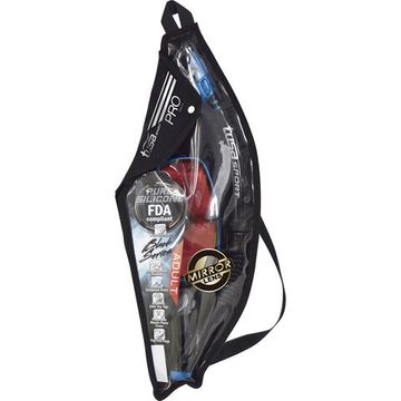 Набор маска+трубка в сумке TUSA Sport UCR-1625 Black Series с зеркальными линзами черный/синий