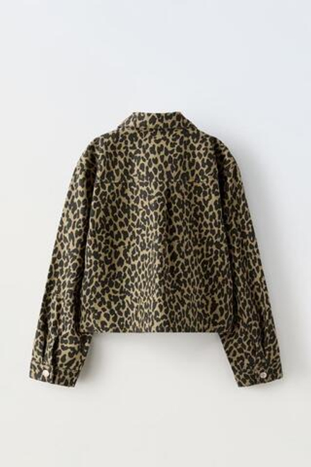 ZARA КУРТКА С ЛЕОПАРДОВЫМ ПРИНТОМ, ЛЕОПАРДОВЫЙ/НЕЖНО-КОРИЧНЕВЫЙ