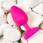 Ярко-розовая анальная пробка Gplug Bioskin - 10,5 см. (Цвет: ярко-розовый)