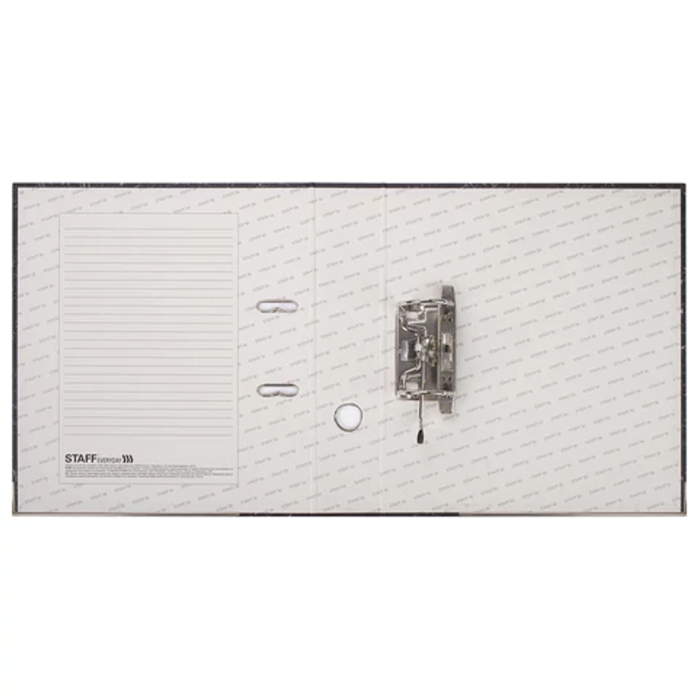 Папка-регистратор STAFF "EVERYDAY" с мраморным покрытием, 70 мм, с уголком, черный корешок