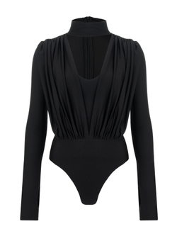 Боди с драпировкой из бифлекса