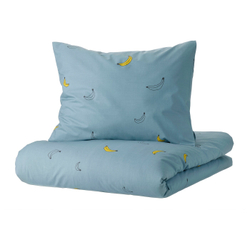 IKEA VÄNKRETS  (ИКЕА ВÄНКРЕТС)  -  Пододеяльник и наволочка, синий банановый узор, 150x200/50x60 см