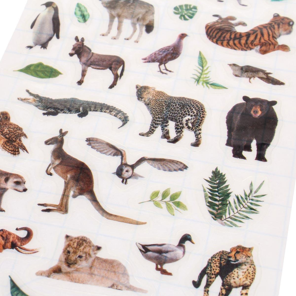 Наклейки "Дикие животные" 21,5*11см. светятся в темноте