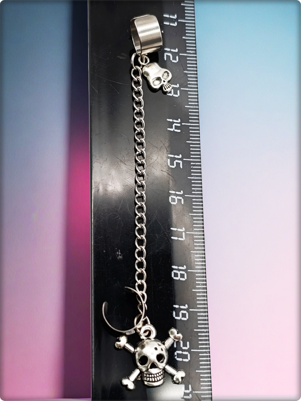 Клипсы для имитации пирсинга ушей "Черепа"