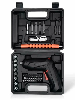 Аккумуляторная отвертка-трансформер 45 насадок в кейсе