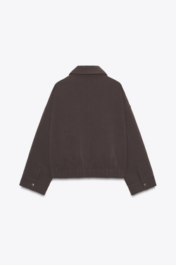 ZARA ЖАКЕТ С КАРМАНАМИ, КОРИЧНЕВЫЙ