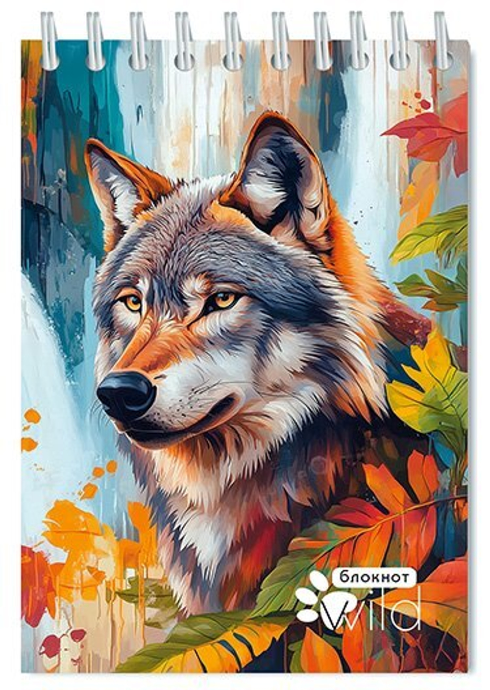Блокнот А6 48л гребень "Волк" кл., блестки