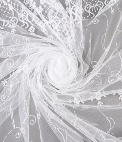 Тюль Legrand Флёр снежно-белый с фигурным краем