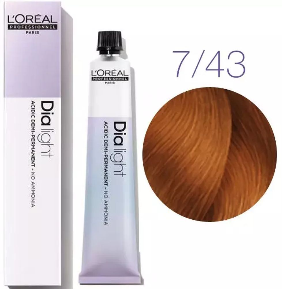 L&#39;Oreal Professionnel Dia Light 7.43 блондин медно-золотистый 50мл