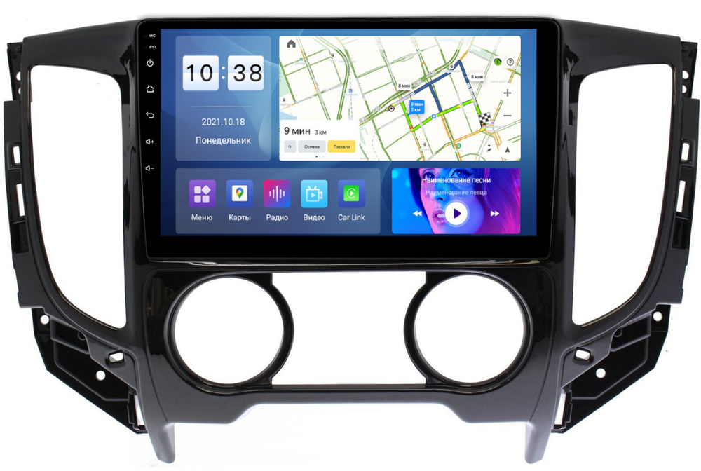 Магнитола для Mitsubishi L200 2015-2024 (кондиционер), FIAT Fullback - Parafar PF168UHD на Android 13, QLED, ТОП процессор, 8Гб+128Гб, CarPlay, 4G SIM-слот