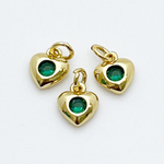 Подвеска Сердце, цвет золото, фианит, размер 7,5*6мм, цена за 1 шт