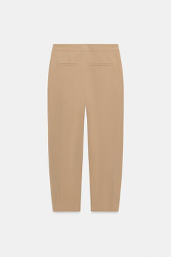 ZARA БРЮКИ CARROT С ЗАЩИПАМИ, РЫЖЕВАТО-КОРИЧНЕВЫЙ