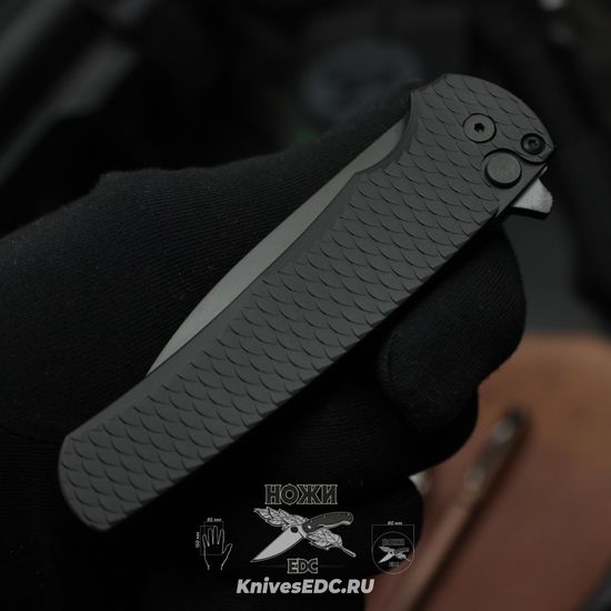 Складной нож PT5336 Malibu - черн. алюм. рук-ть, черн. клинок