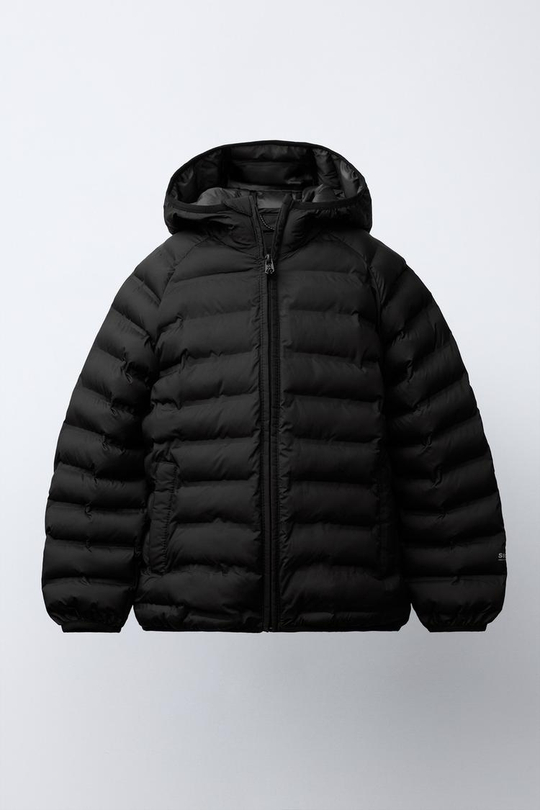 ZARA УЛЬТРАЛЕГКАЯ НЕПРОМОКАЕМАЯ КУРТКА, ЧЕРНЫЙ