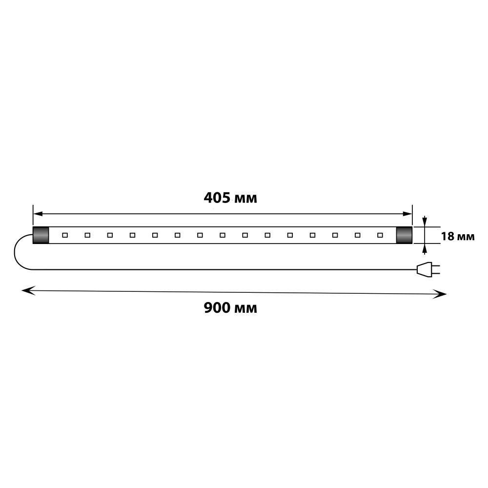 ULT-P80-7W-10000K IP66 CLEAR Светильник для аквариумов светодиодный линейный. 405мм. Пластик. Спектр для аквариума. TM Uniel