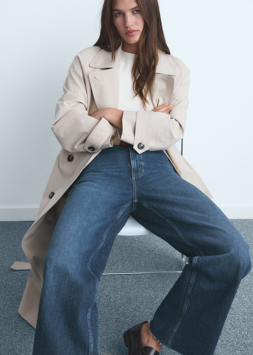 Джинсы-кюлоты Catherin с высокой талией