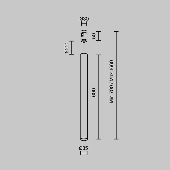Трековый подвесой светильник Фокус / Focus Led Flarity 3000K 5Вт 30° Technical tr156-1-5w3k-b