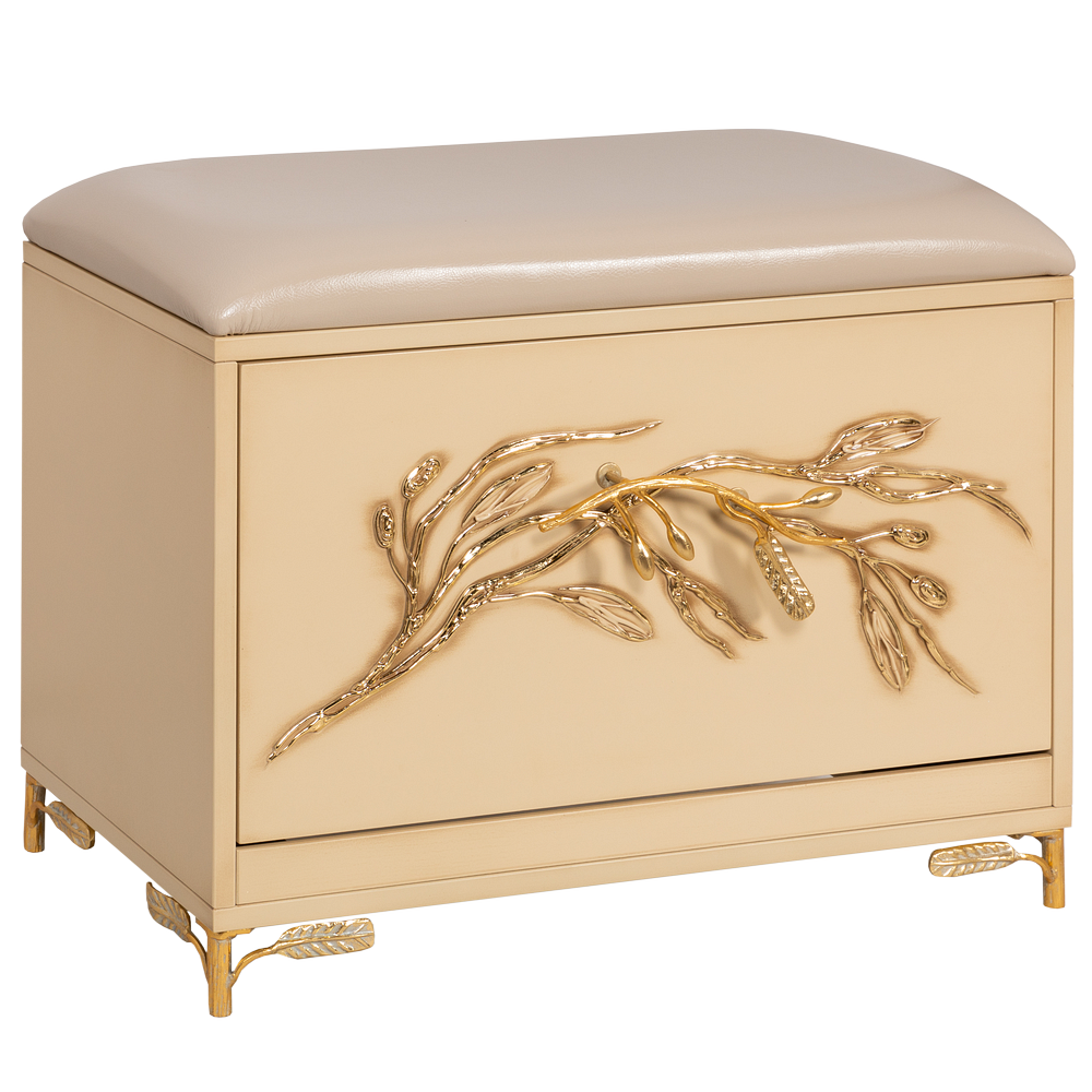 Банкетка Oliva Branch (Олива Бранч) Айвори Мраморное золото