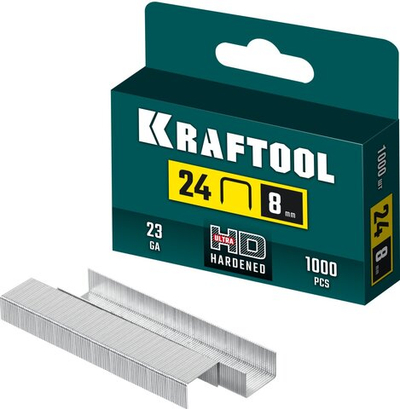 KRAFTOOL 8 мм, тип 24, 1000 шт, скобы для плайера (31724-08)