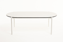 "Диего" журнальный стол из HPL 120х60 H40, каркас белый муар, цвет "молочный"