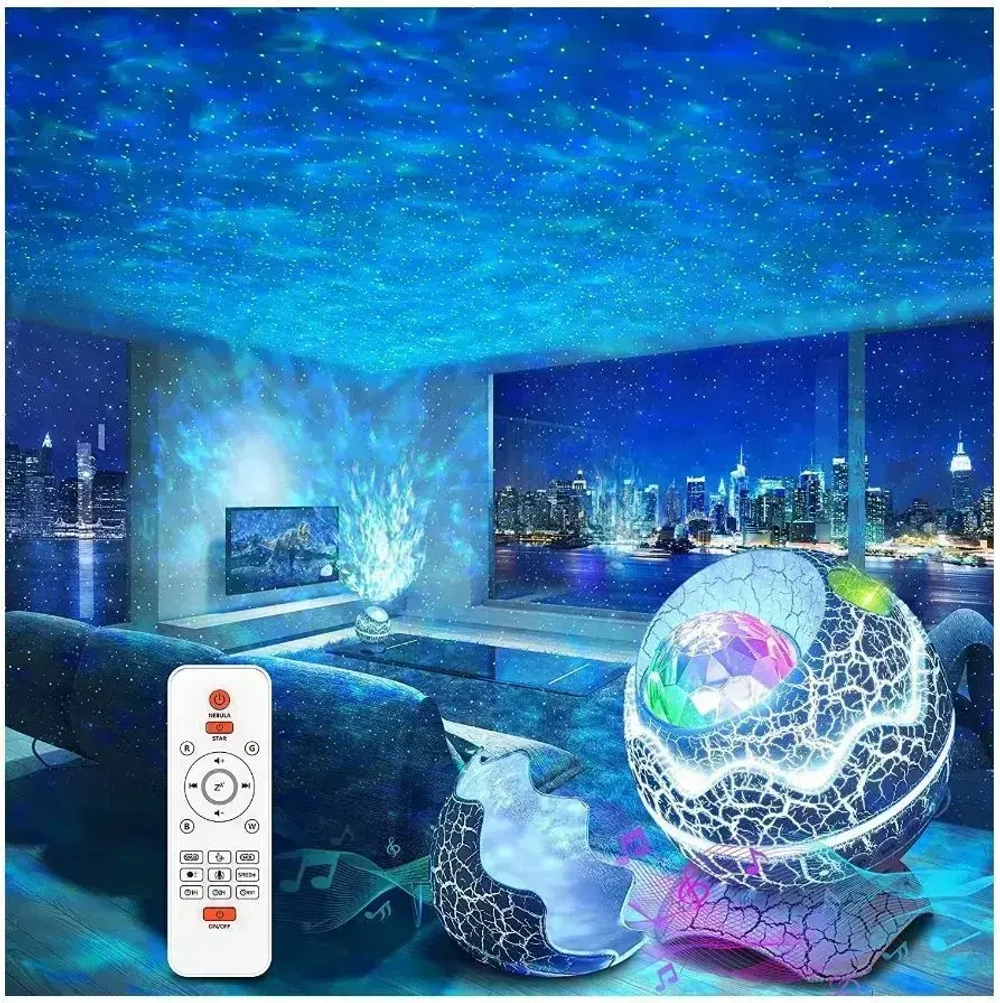 Ночник проектор Яйцо динозавра белый / Ночник проектор звездного неба / Яйцо дракона