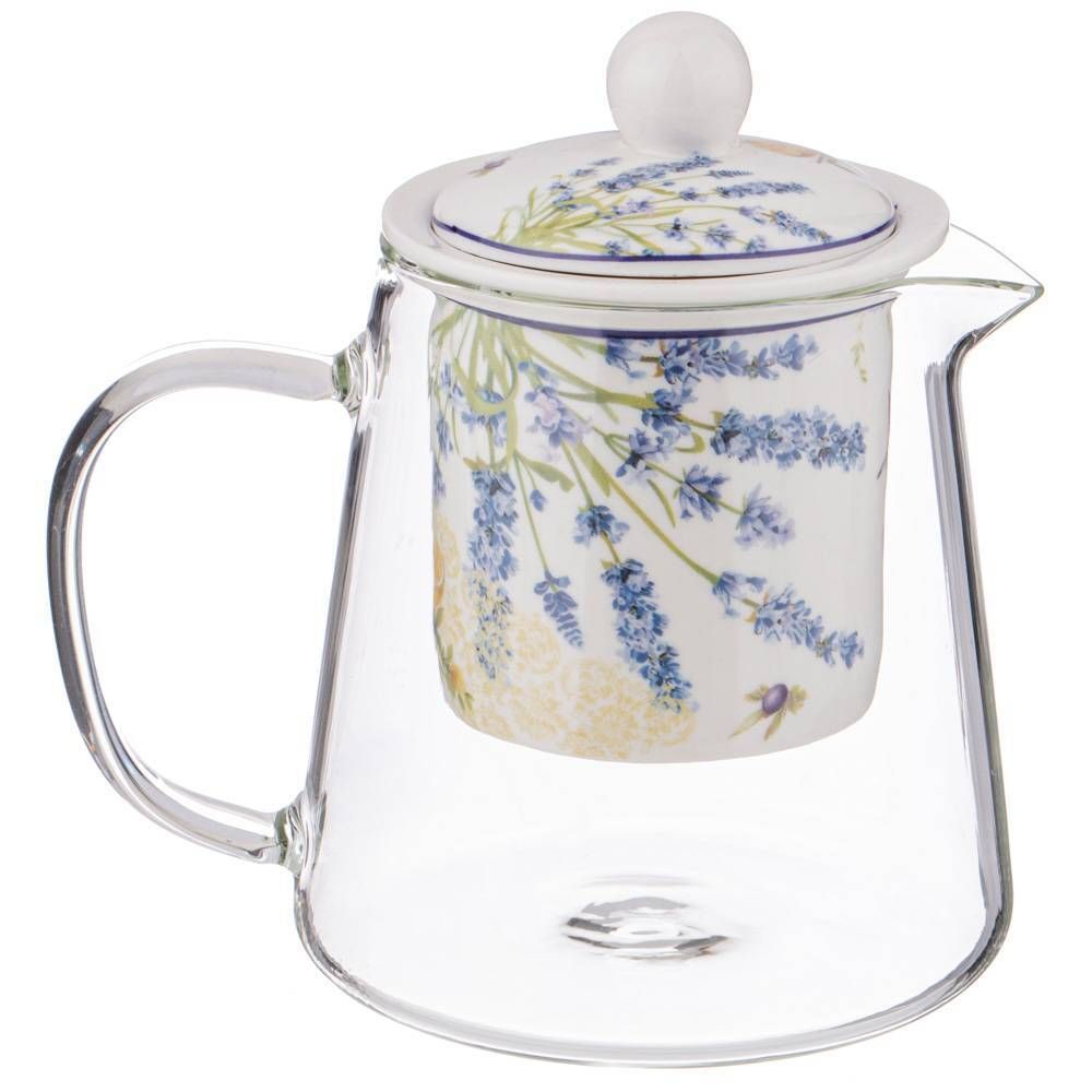 ЧАЙНИК СТЕКЛЯННЫЙ С СИТОМ LEFARD "ПРОВАНС ЛИМОНЫ" 400 МЛ (КОР=36ШТ.)