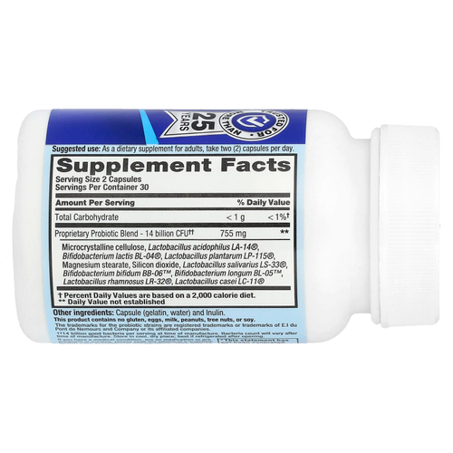 Nutrition Now, PB 8 ™, пробиотик, 14 миллиардов, 60 капсул