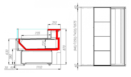 Холодильная витрина CARBOMA BAVARIA 2 GC110 VM 2,0-2 0011-9006 динамика