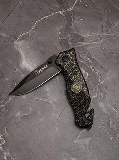 Складной нож тактический BOKER Черный с карабином
