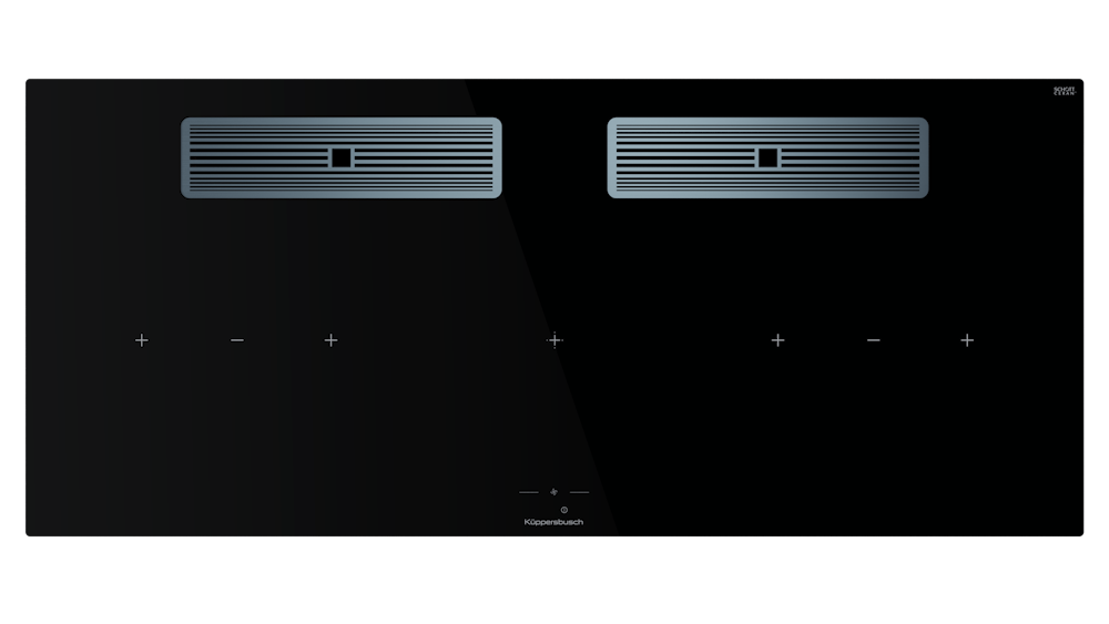 Индукционная варочная поверхность с вытяжкой Kuppersbusch с ручками из нержавеющей стали KMI 12850.0 SR-E Stainless steel