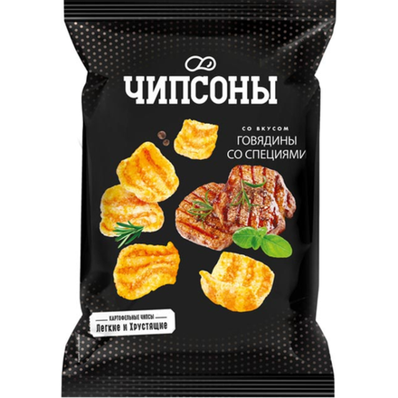 Чипсы картофельные Чипсоны со вкусом говядины со специями  40 гр