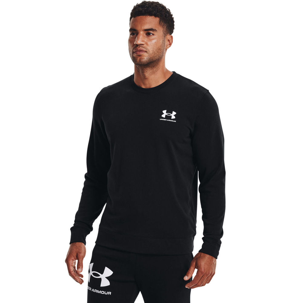 Мужское теннисное поло Under Armour Rival Terry LC Long Sleeve Men - Black