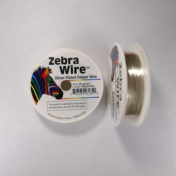 Проволока серебристая с медным сердечником Zebra Wire, 0,25 мм, посеребренная, 45 м