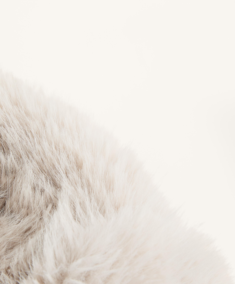 Oysho Шапка-авиатор из искусственного меха, каменный