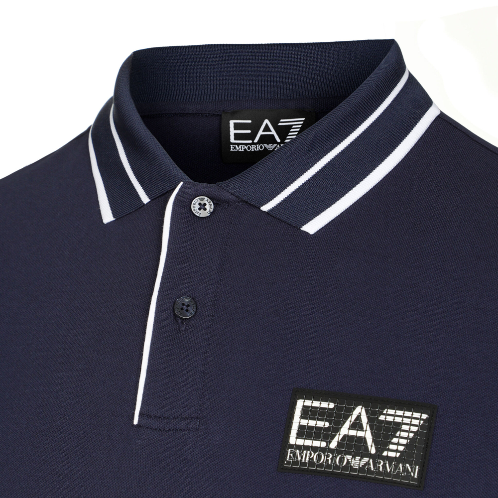 Мужское теннисное поло EA7 Polo Men - Dark Blue