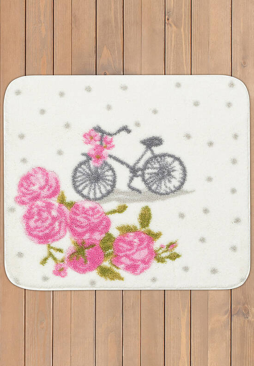 Коврик для ванной Confetti Bath Bella Vintage Bike 05 Dark Pink квадрат (50*57 см)