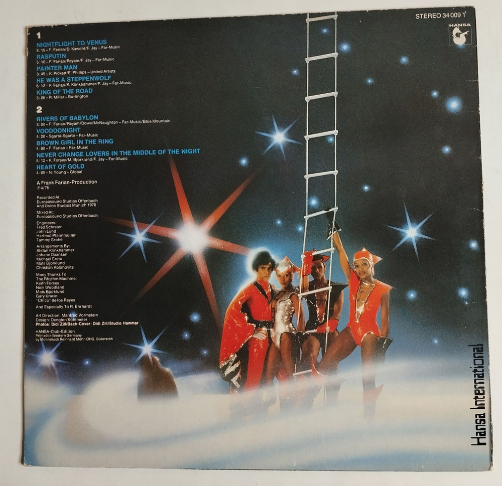 Винтажная виниловая пластинка LP Boney M Nightflight To Venus (Germany 1978) (Club Edit) (EX)