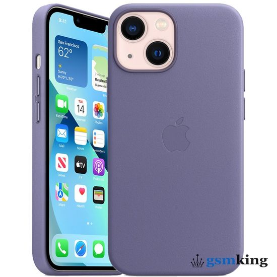 Apple Leather Case with MagSafe iPhone 13 Mini Wisteria «Сиреневая глициния» MM0H3Z/A