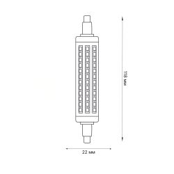 LED-J118-12W-WW-R7s-CL PLZ06WH Лампа светодиодная. Прозрачная. Теплый белый свет. Картон. ТМ Uniel.