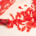 Пневмохлопушка (12/30 см), Это Любовь ..., Перья, Красный