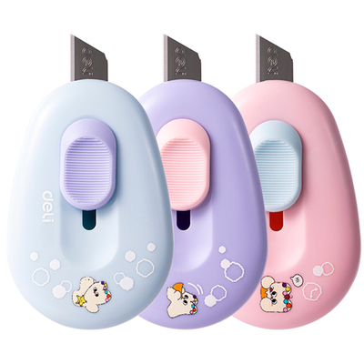 Нож-мини канцелярский DELI "Pupubaby",  57,5х38х15 мм, ассорти