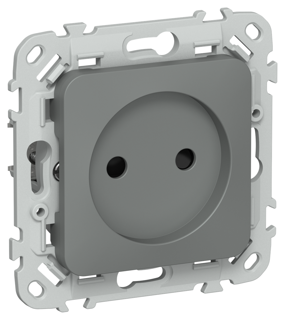 FLITE Розетка без заземления с защитными шторками 10А РСш01-0-ФлМА мокрый асфальт IEK