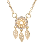 Подвеска из гиппоалергенного сплава со стразами «ЛОВЕЦ СНОВ», цвет серебро и золото, d-20см/1,8см