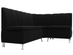 Диван кухонный угловой Кантри правый угол, Черный, Микровельвет, 29450