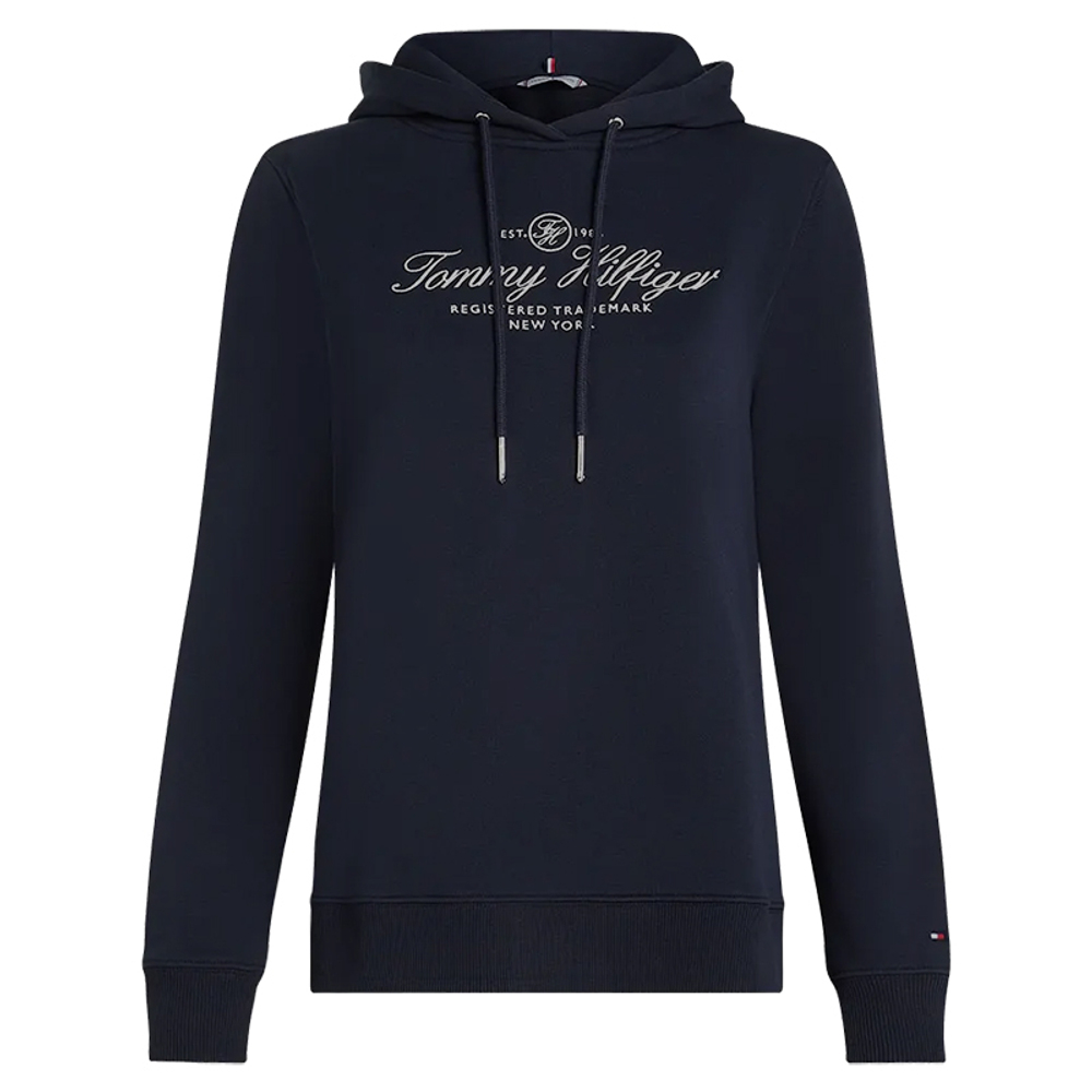 Женская Кофта теннисная Tommy Hilfiger Regular Hilfiger Script Hoodie - небесный