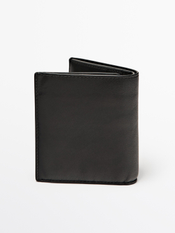 Massimo Dutti Кошелек из натуральной кожи наппа, черный