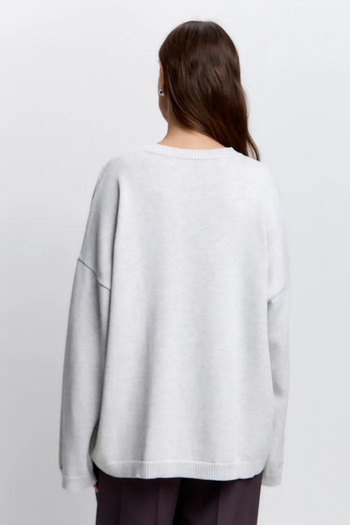 Джемпер с хлопком светло-серого цвета