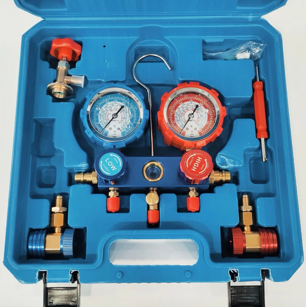 Манометрическая станция для измерения давления фреонов R22, R134A, R404A, R407C, Коллектор Pro (1 шт. / комплект)