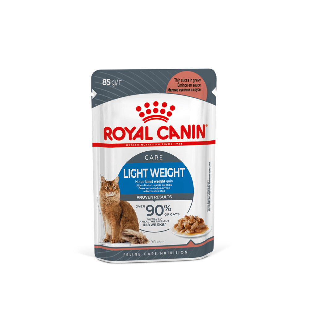 Корм консервированный ROYAL CANIN полнорационный для взрослых кошек профилактика избыточного веса LIGHT WEIGHT CARE (ЛАЙТ ВЕЙТ КЭА), мелкие кусочки в соусе - 85 гр