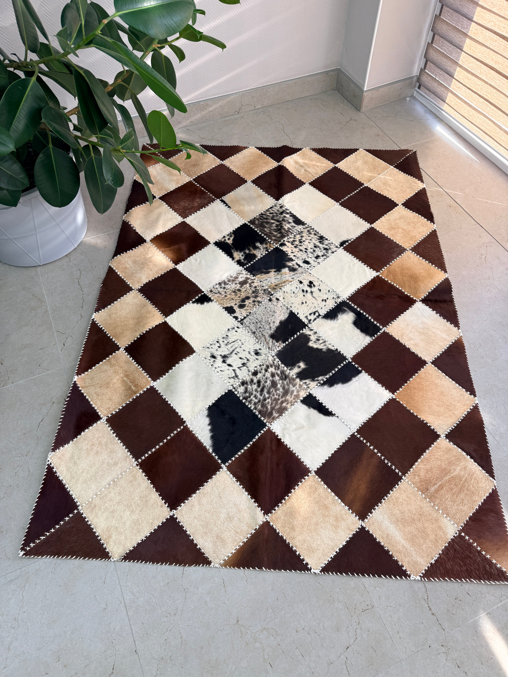 Ковер овальный натуральный Телячья шкура